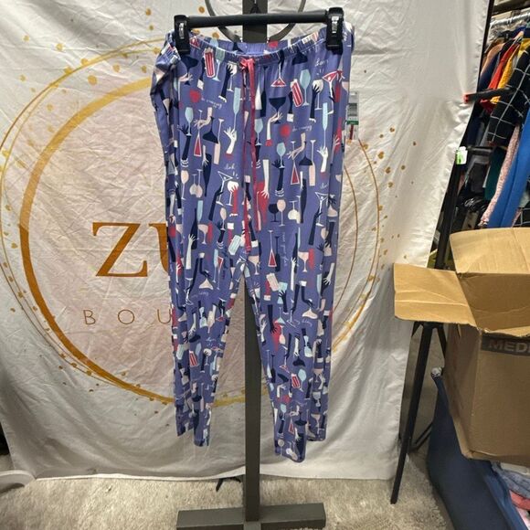 HUE Womens Modern Classic Pajama Pants Lavender Violet Size Large - Picture 2 of 4